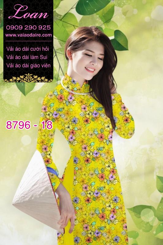 Vải áo dài hoa nhí