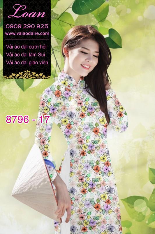 Vải áo dài hoa nhí