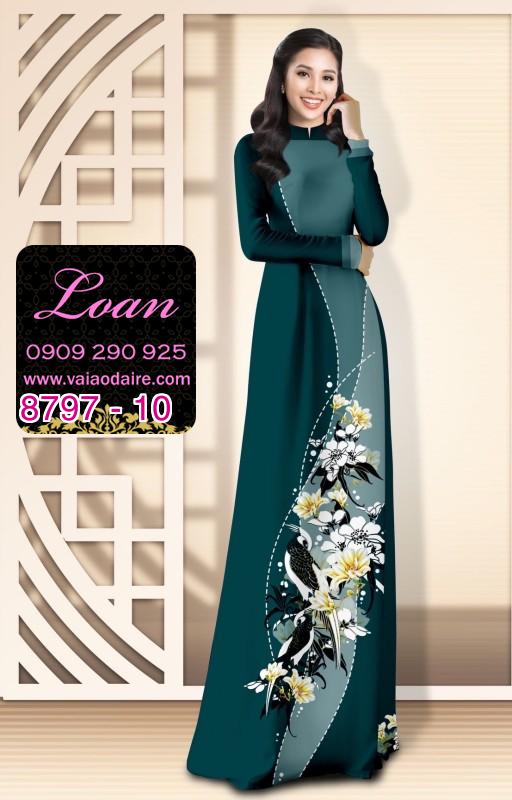 Vải áo dài hoa 3D