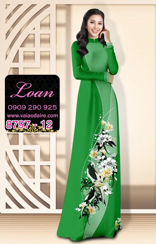 Vải áo dài hoa 3D