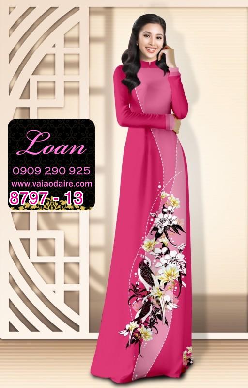 Vải áo dài hoa 3D