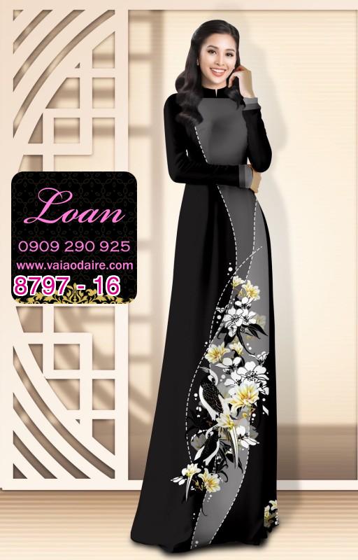 Vải áo dài hoa 3D