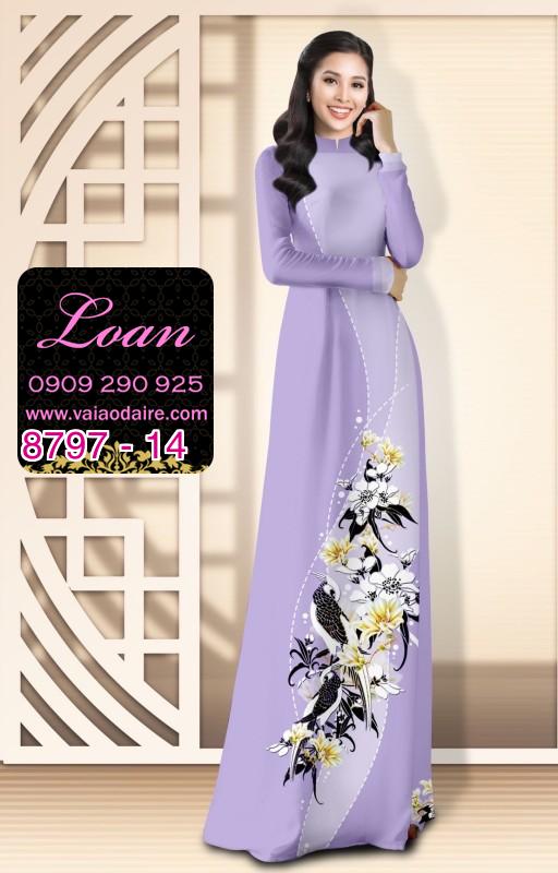 Vải áo dài hoa 3D