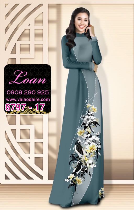 Vải áo dài hoa 3D