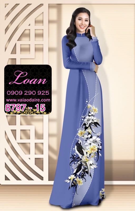 Vải áo dài hoa 3D