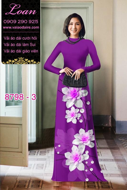 Vải áo dài hoa 3D