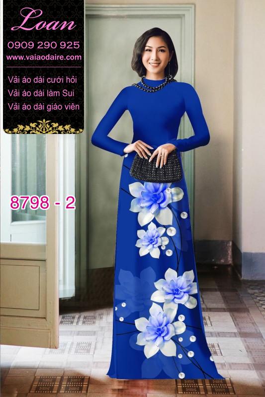 Vải áo dài hoa 3D