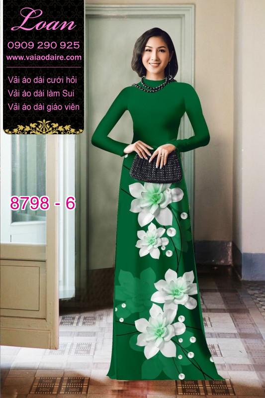 Vải áo dài hoa 3D