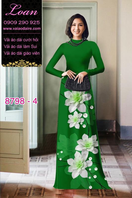 Vải áo dài hoa 3D