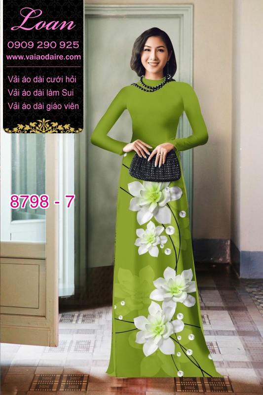 Vải áo dài hoa 3D