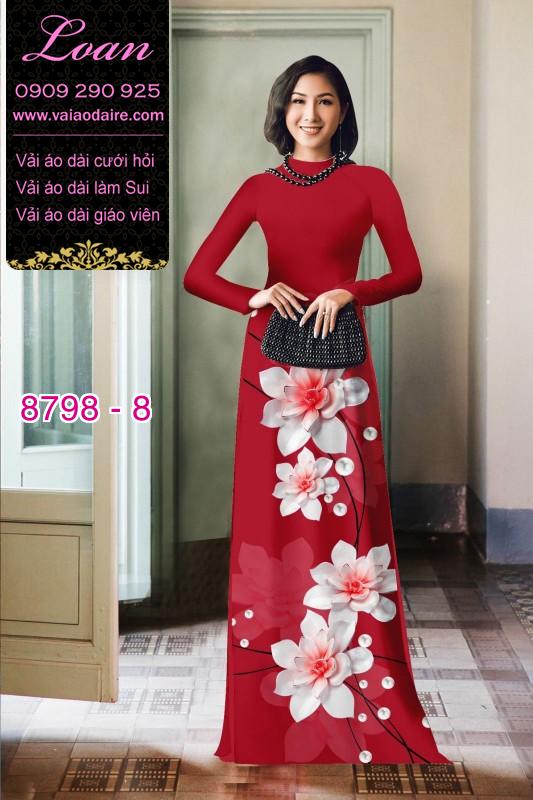 Vải áo dài hoa 3D