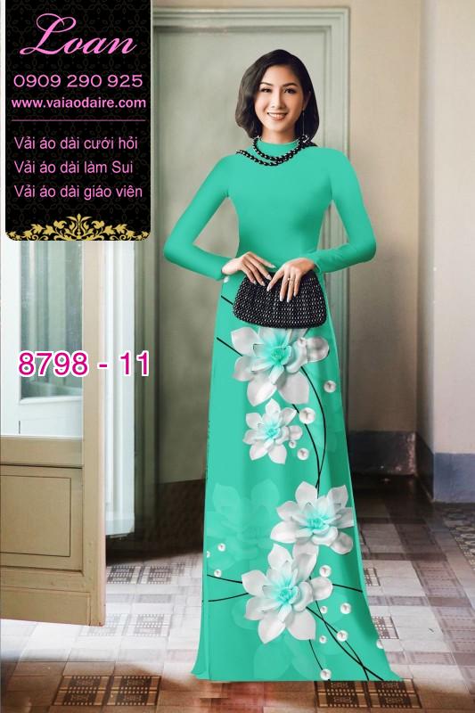 Vải áo dài hoa 3D