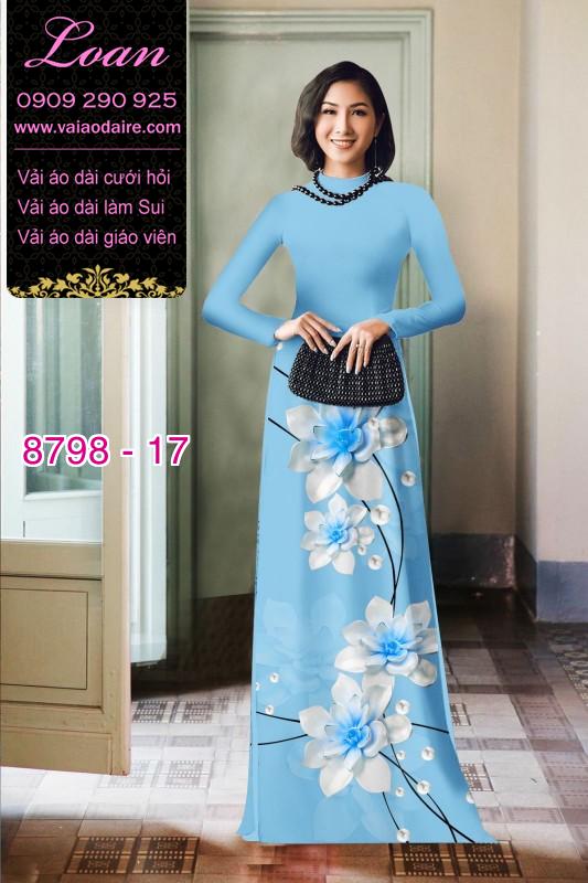 Vải áo dài hoa 3D