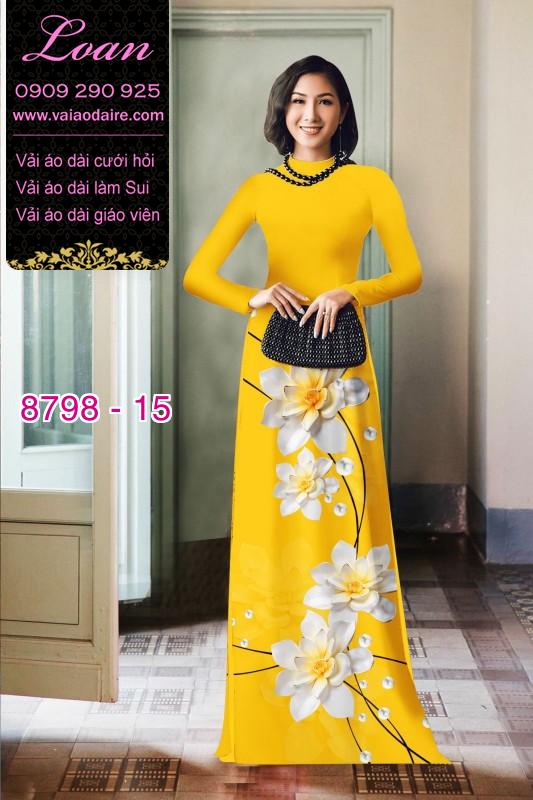 Vải áo dài hoa 3D
