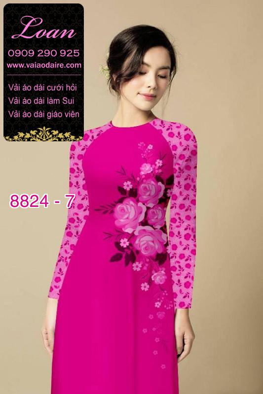Vải áo dài hoa 3D