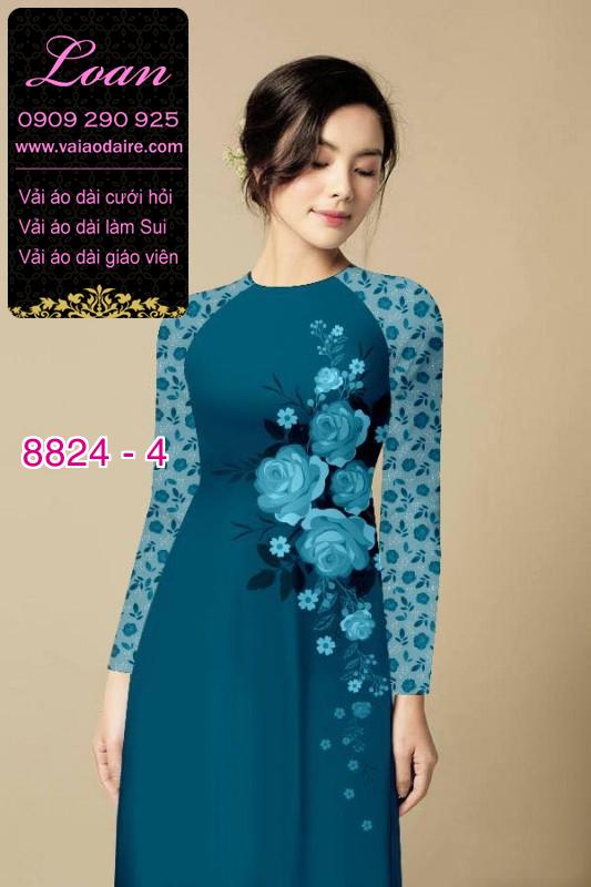 Vải áo dài hoa 3D