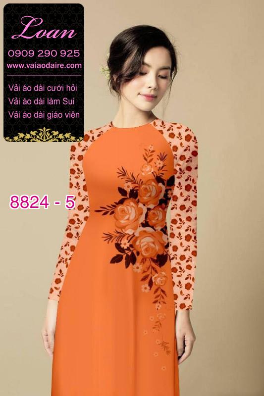 Vải áo dài hoa 3D