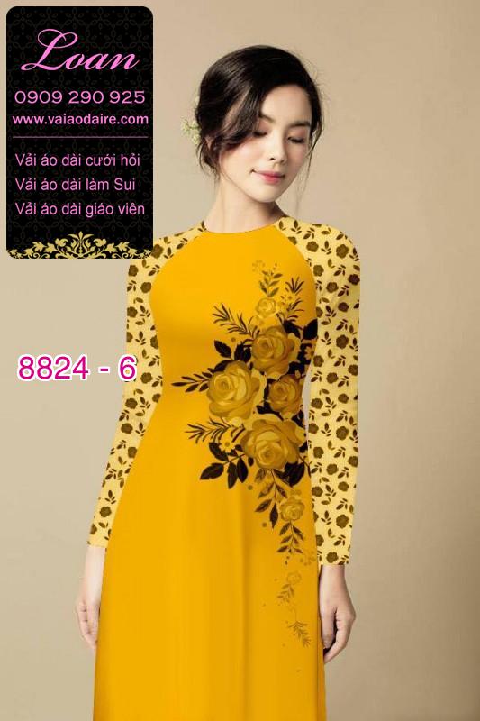 Vải áo dài hoa 3D