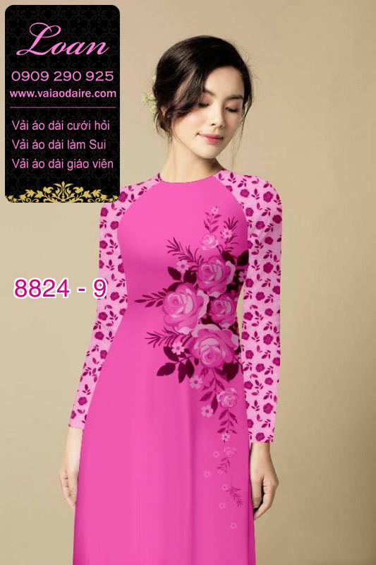 Vải áo dài hoa 3D