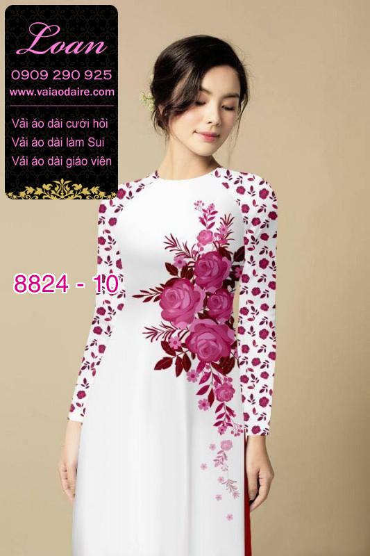 Vải áo dài hoa 3D