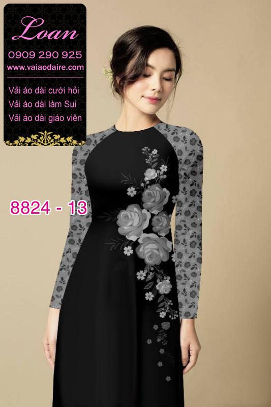 Vải áo dài hoa 3D