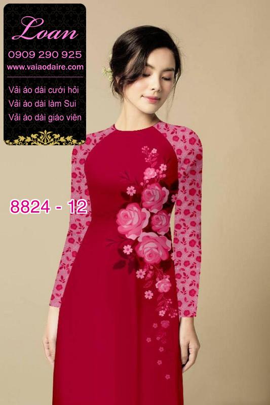 Vải áo dài hoa 3D