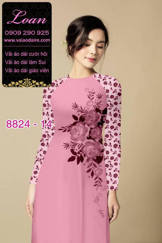 Vải áo dài hoa 3D