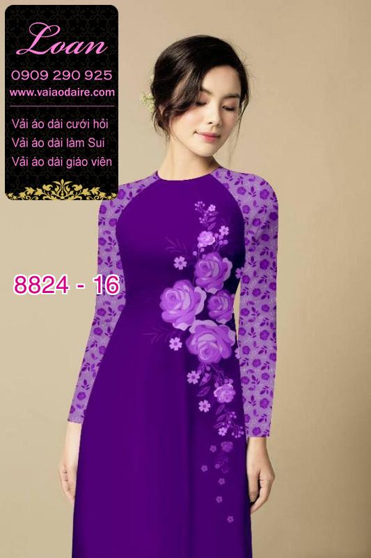 Vải áo dài hoa 3D