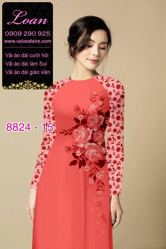 Vải áo dài hoa 3D