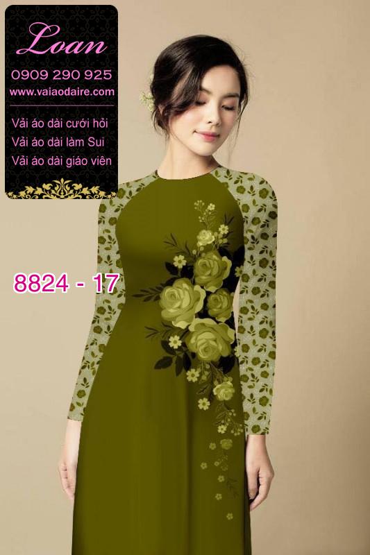 Vải áo dài hoa 3D