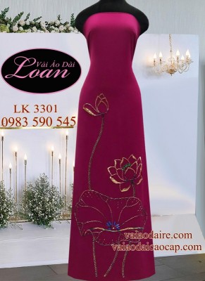 Vải áo dài kết hoa-ADK 8825