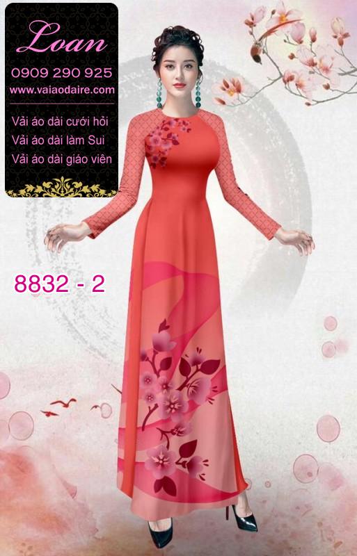 Vải áo dài hoa 3D