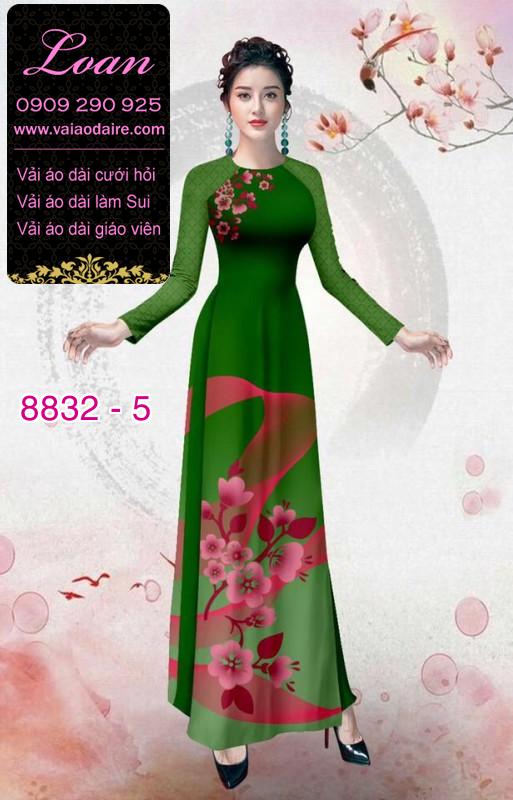Vải áo dài hoa 3D