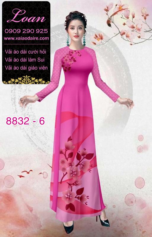 Vải áo dài hoa 3D