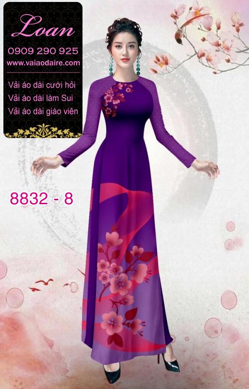 Vải áo dài hoa 3D