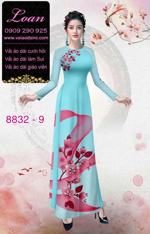 Vải áo dài hoa 3D