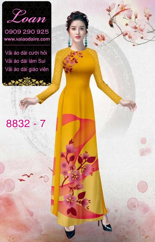 Vải áo dài hoa 3D