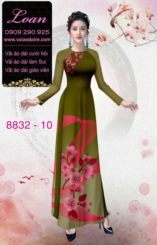 Vải áo dài hoa 3D