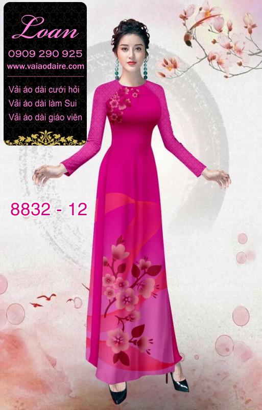 Vải áo dài hoa 3D