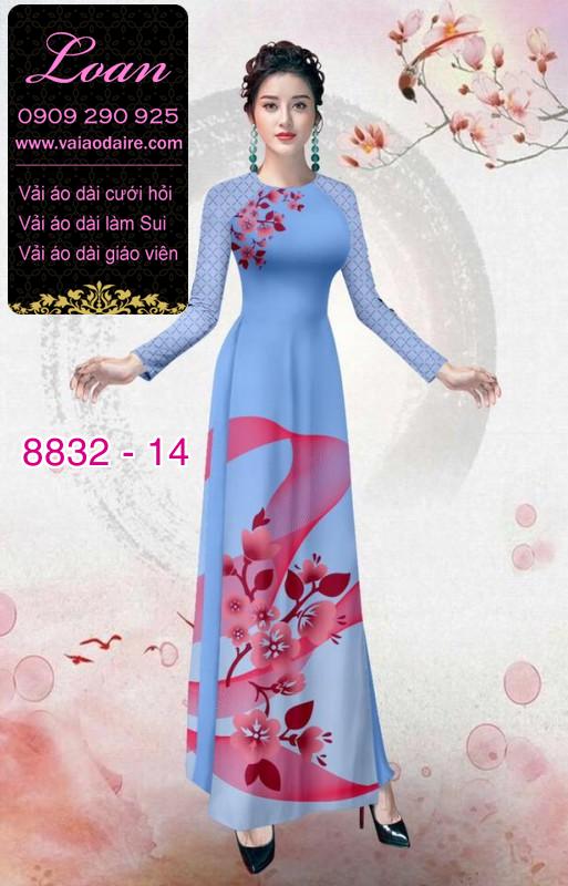 Vải áo dài hoa 3D