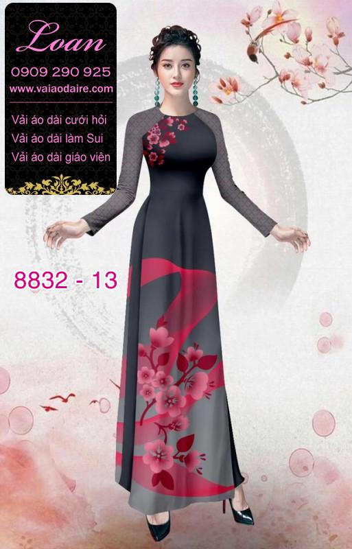 Vải áo dài hoa 3D