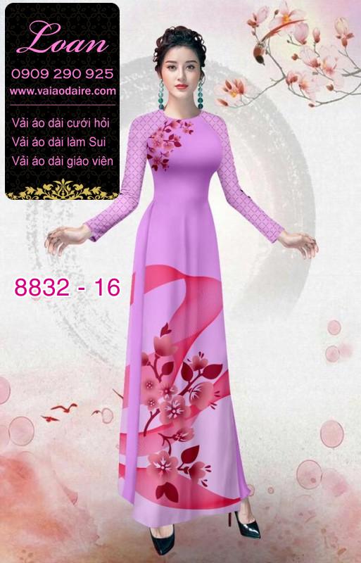 Vải áo dài hoa 3D