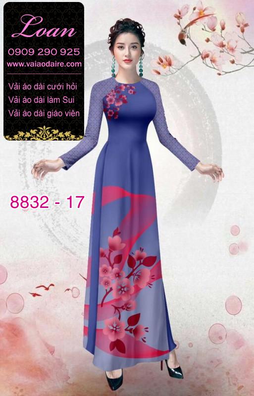 Vải áo dài hoa 3D
