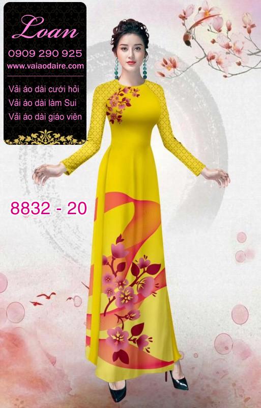 Vải áo dài hoa 3D