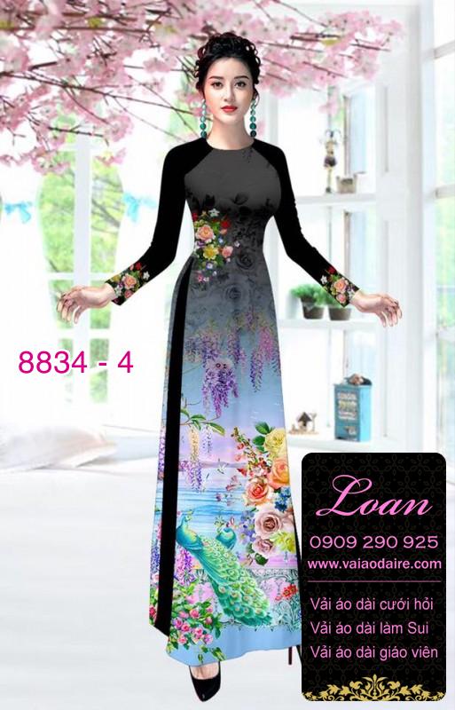 Vải áo dài chim Công