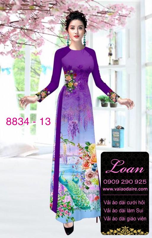 Vải áo dài chim Công