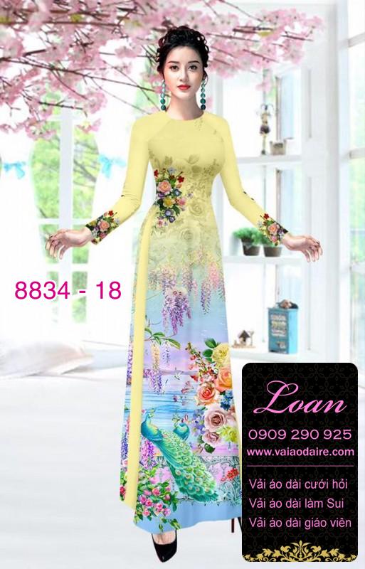 Vải áo dài chim Công