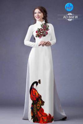 Vải áo dài chim Công-DT 884