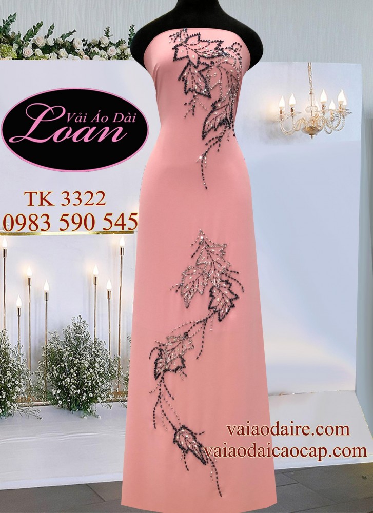 Vải áo dài kết lá cây