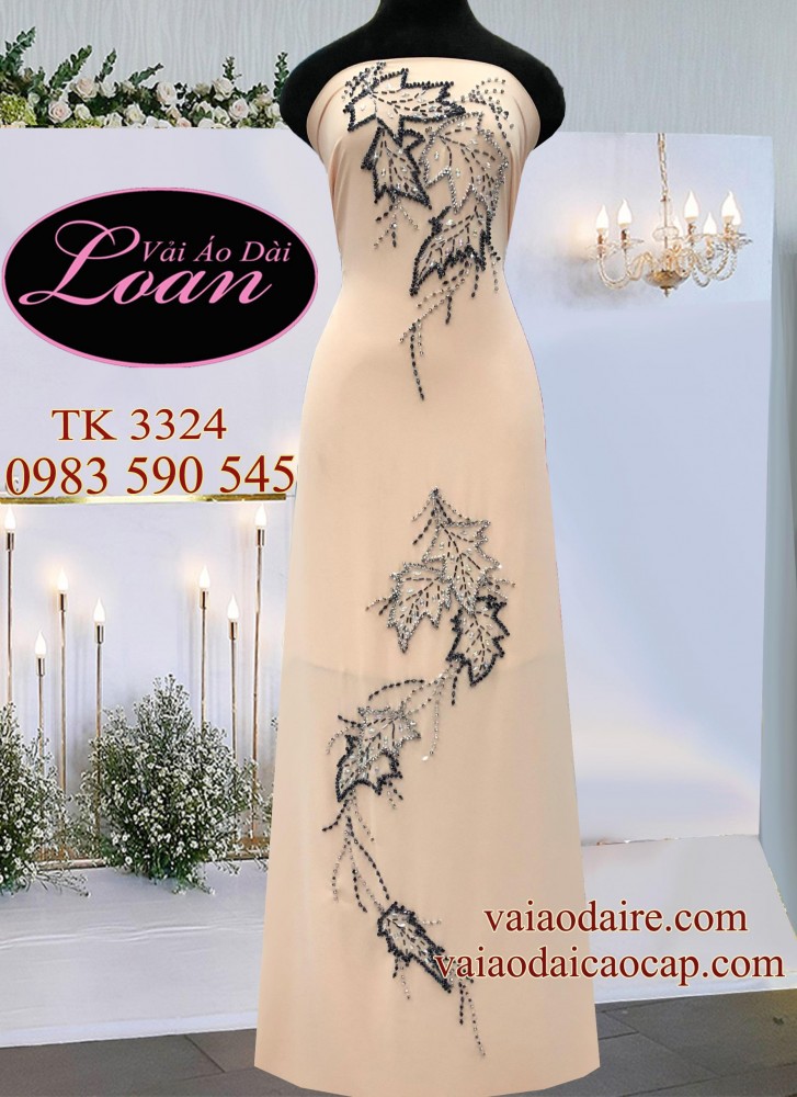 Vải áo dài kết lá cây